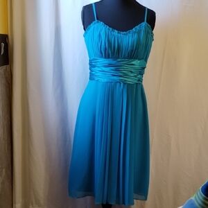 Democracy Blue Spaghetti Strap Midi Dress for Weddings